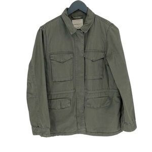 Thread & Supply Womens Collared Utility Jacket Army Green‎ Size Small